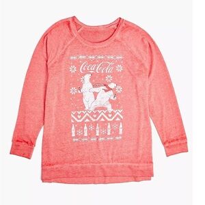 LANE BRYANT Classic High-Low Coca-Cola Bears Graphic Sweatshirt - Red Plus 14/16